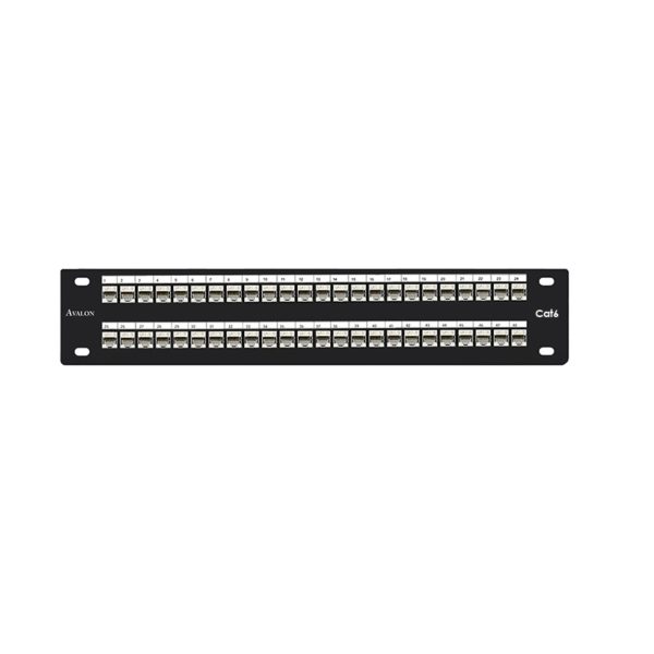 Avalon Cat6 48 Port shielded Patch Panel - 2U - Loaded